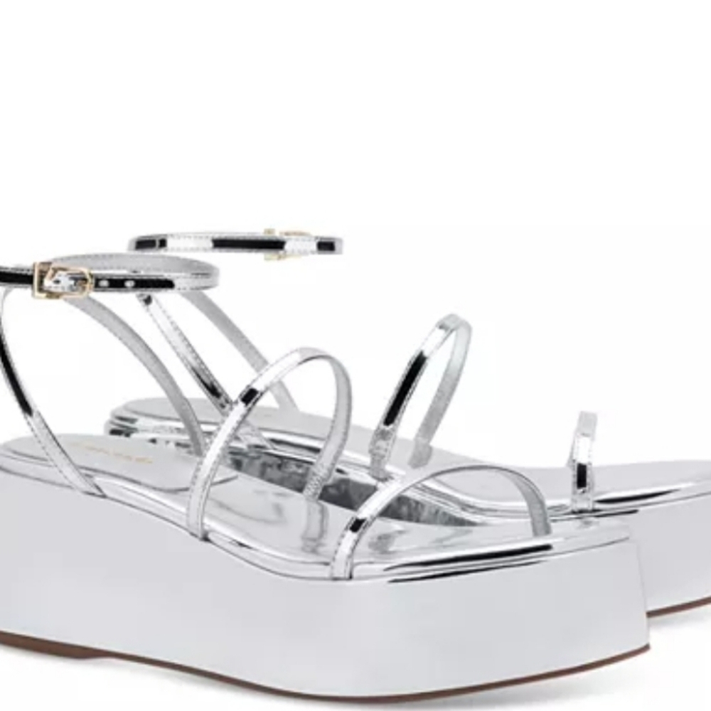 Larroude Silver Platform Sandals - image 3